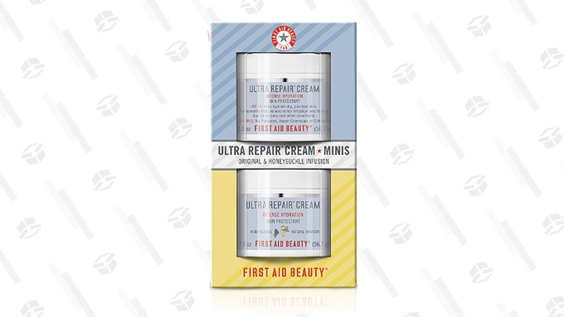 Set de dos cremas Ultra Reparadoras minis de First Aid Beauty (una original y otra de Honeysuckle) | $10 | UltaGráfico: Chelsea Stone